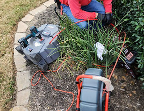 Plumbing repair at a Houston home